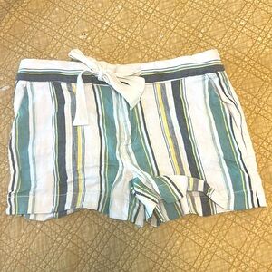 Loft Striped Linen Shorts